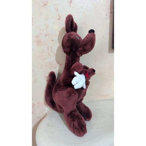 Kangaroo & Joey Plush Toy Brown 14" By Mardi Gras Plush stuffed animal - Picture 4 of 10